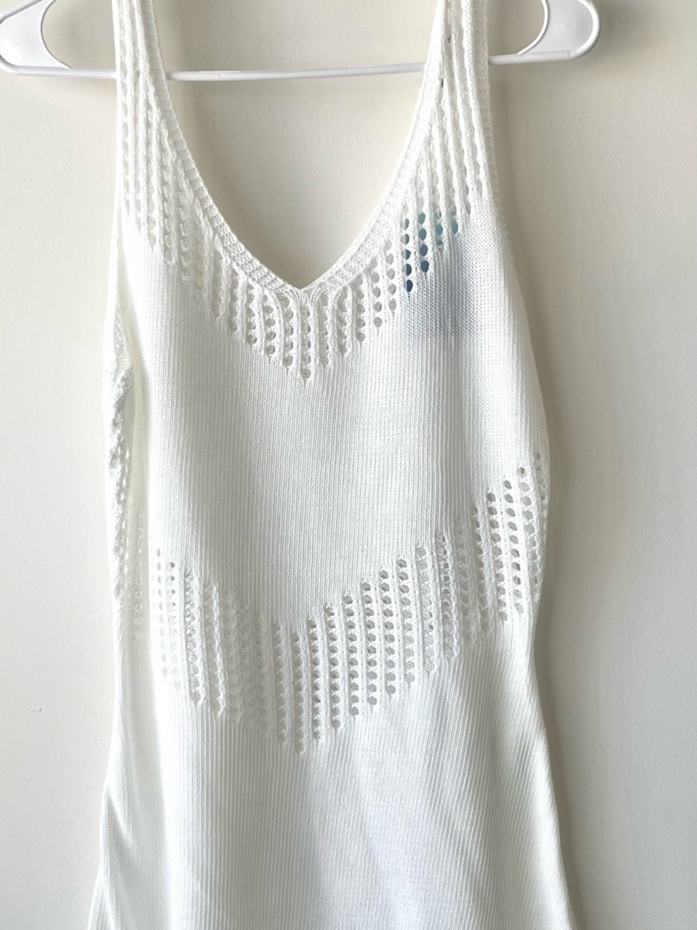 Cupshe White Crochet Halter Knit Swim Coverup Dress - Picture 2 of 8